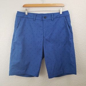lululemon athletica Blue Flat Front Men Shorts